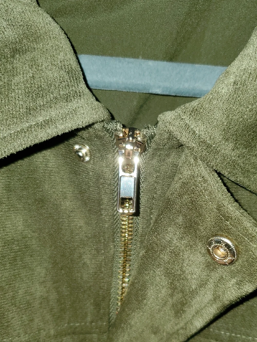 Zara Faux Suede Bomber Jacket In Green Size L